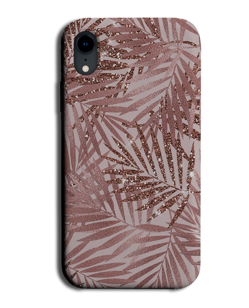 Rose Gold Printed Glitter Palm Tree Leaves Phone Case Cover Floral Flowers AZ89