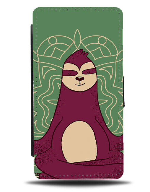 Yoga Sloth Flip Wallet Case Meditating Meditation Sloths Pose Spiritual K281
