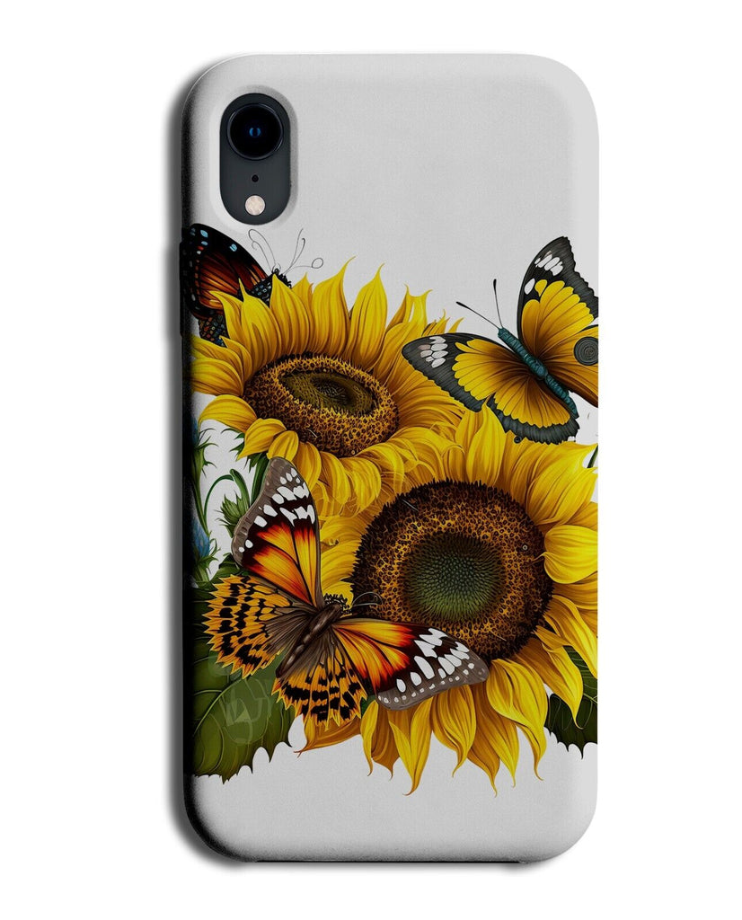 Summer Flowers Phone Case Cover Sunflowers Butterflies Yellow Flower Gift BD29