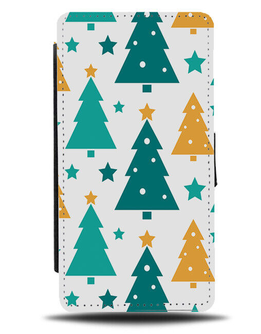 Classic Christmas Tree Pattern Flip Wallet Case Trees Shapes Shape Symbol N727