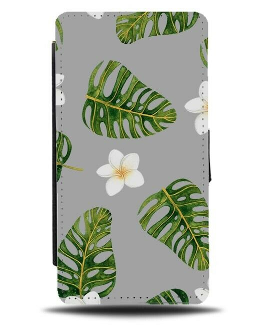 Ferne Palm Tree and Water Lily Flip Wallet Case Flower Lilies Leaf F155