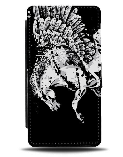 Flying Pegasus Flip Wallet Phone Case Wings Horse Stallion Unicorn White E520