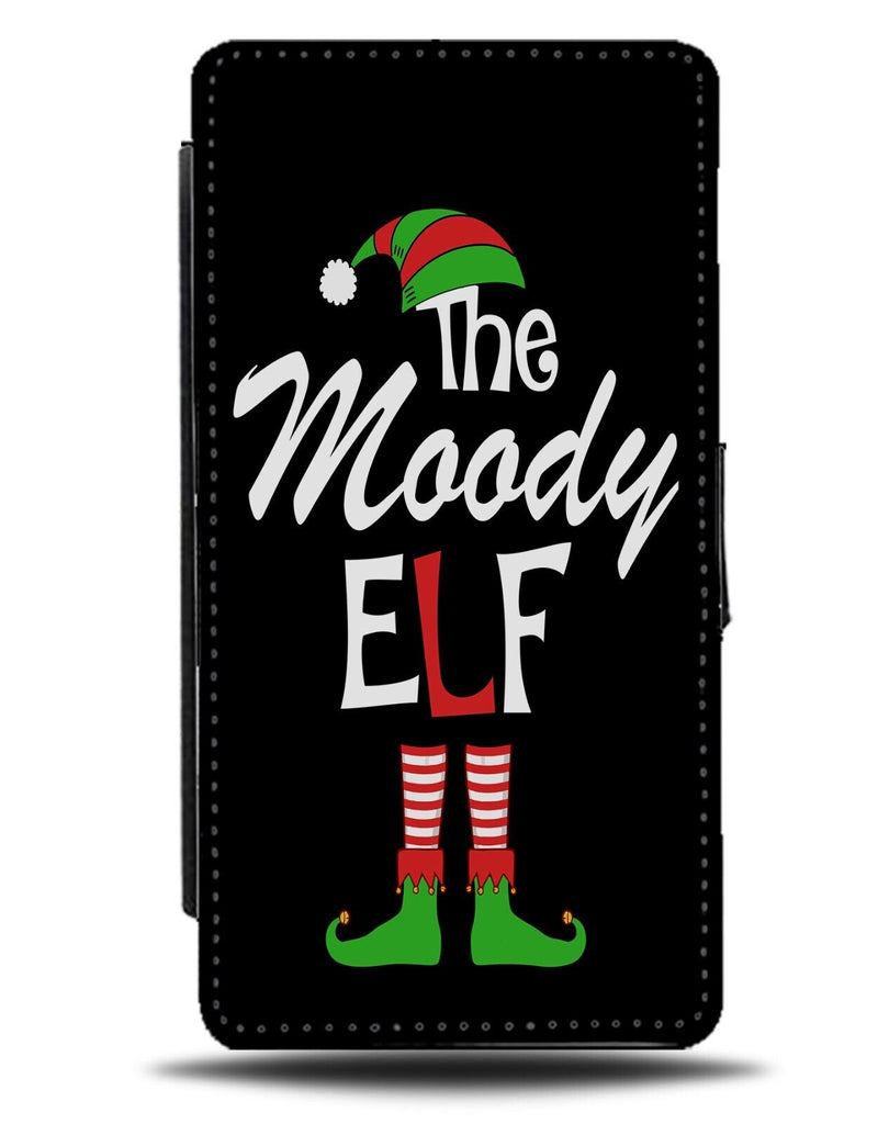 Funny The Moody Elf Flip Wallet Case Elves Christmas Anti Grumpy Novelty DB94