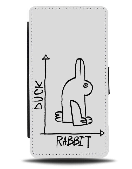 Duck Or Rabbit Flip Wallet Case Funny Optical Illusion Picture Effect K162