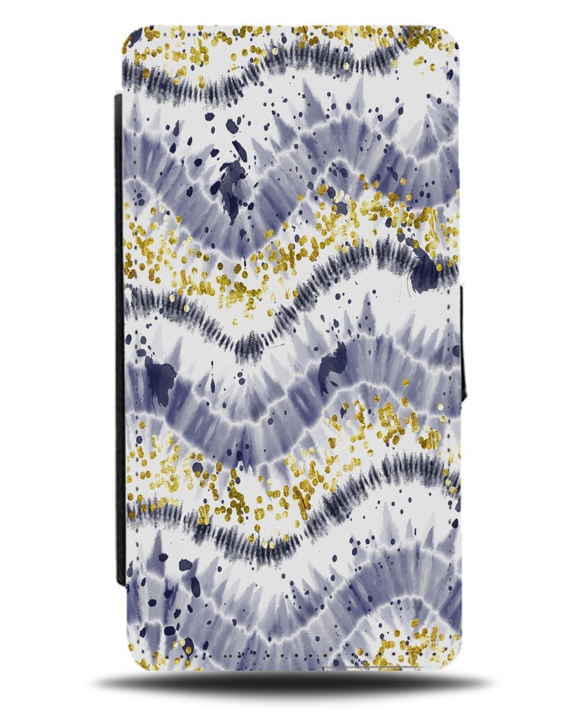 Purple and Gold Dripdry Tie Dye Look Flip Wallet Case Tyedie Tiedye Sixties CR75