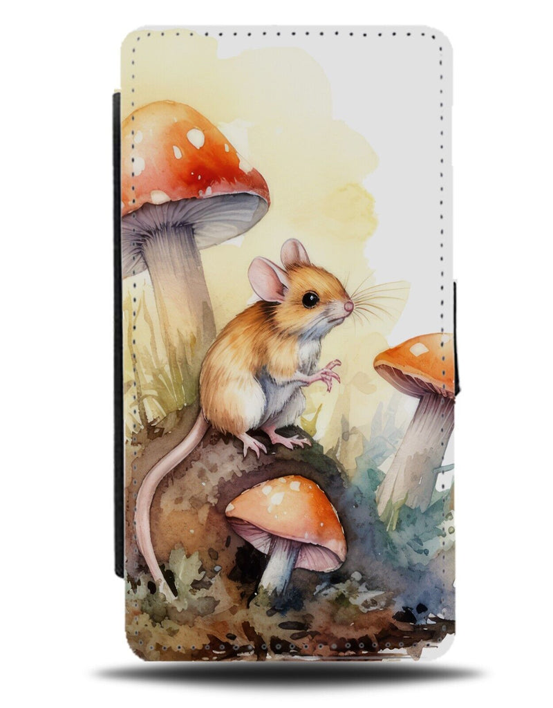 Watercolour Farm Mouse Flip Wallet Case Field House Mice Nature Mushroom CU64