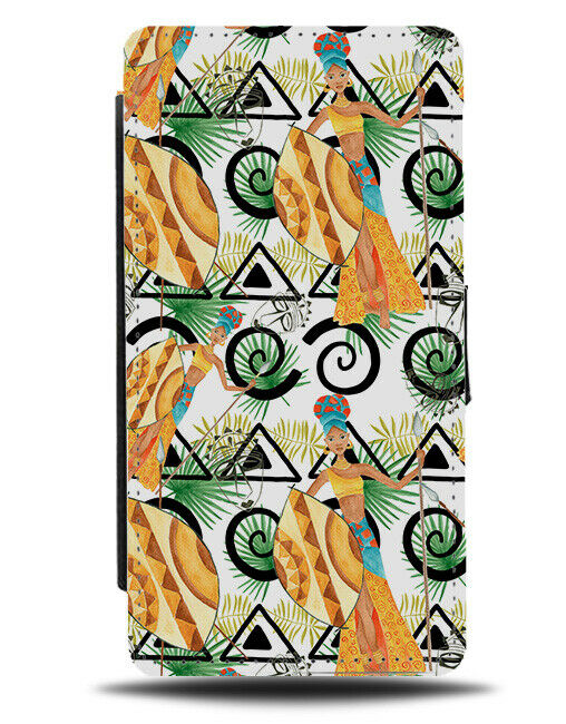 Beautiful African Woman Flip Wallet Case Girl Model Africa Pattern E714