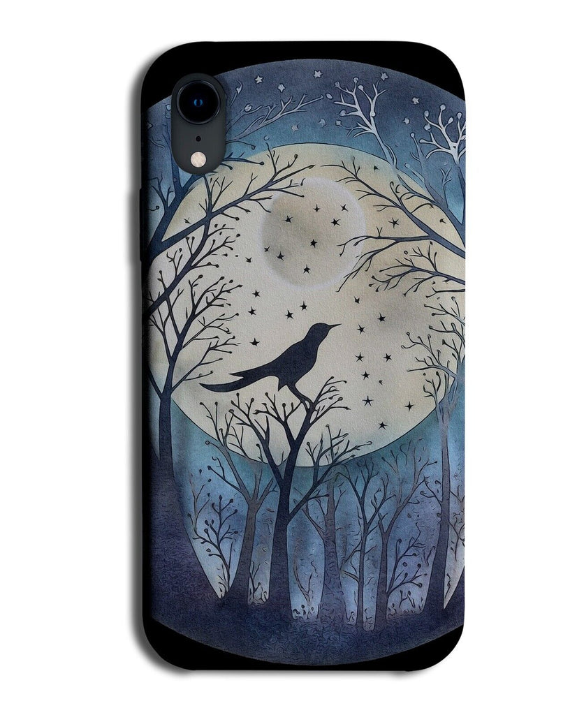 Crow In The Moonlight Silhouette Phone Case Cover Full Moon Crows Raven CD25
