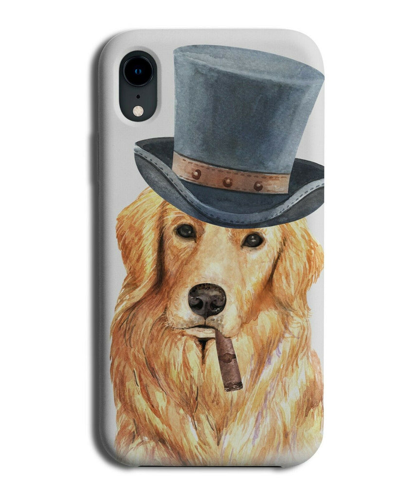 Gentleman Golden Retriever Phone Case Cover Funny Tophat Top Hat Gift K715