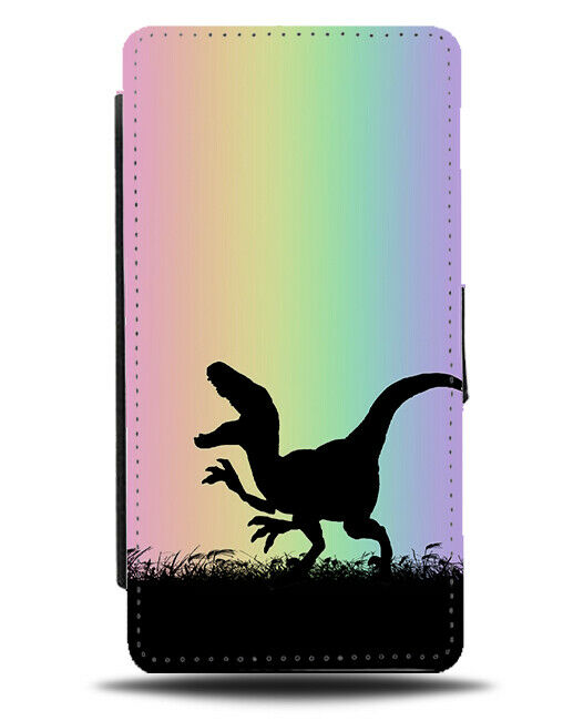 Dinosaur Silhouette Flip Cover Wallet Phone Case Dinosaurs Colourful I081