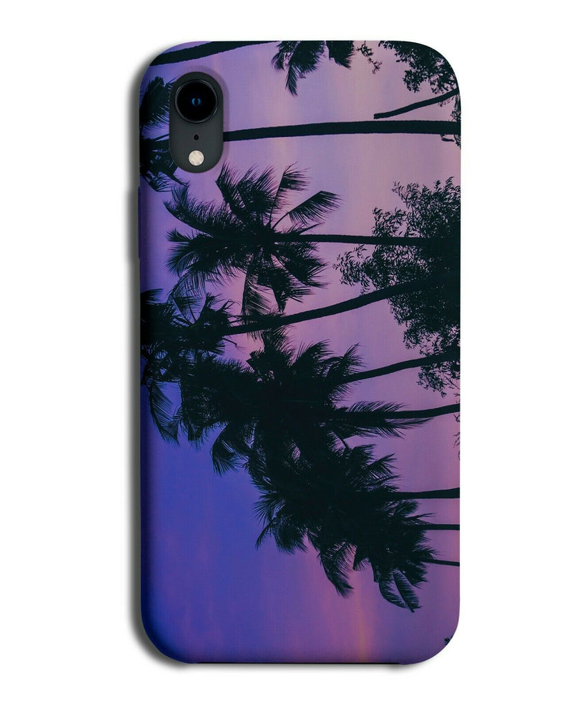 Purple Night Sky Phone Case Cover Palm Tree Trees Black Photograph Colour A934