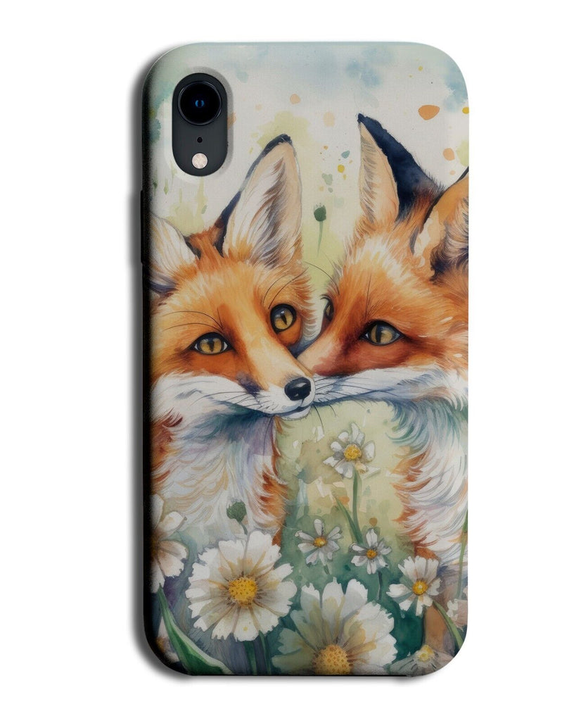 Cute Watercolour Foxes Phone Case Cover Fox Couple Family Relationship Love BD82