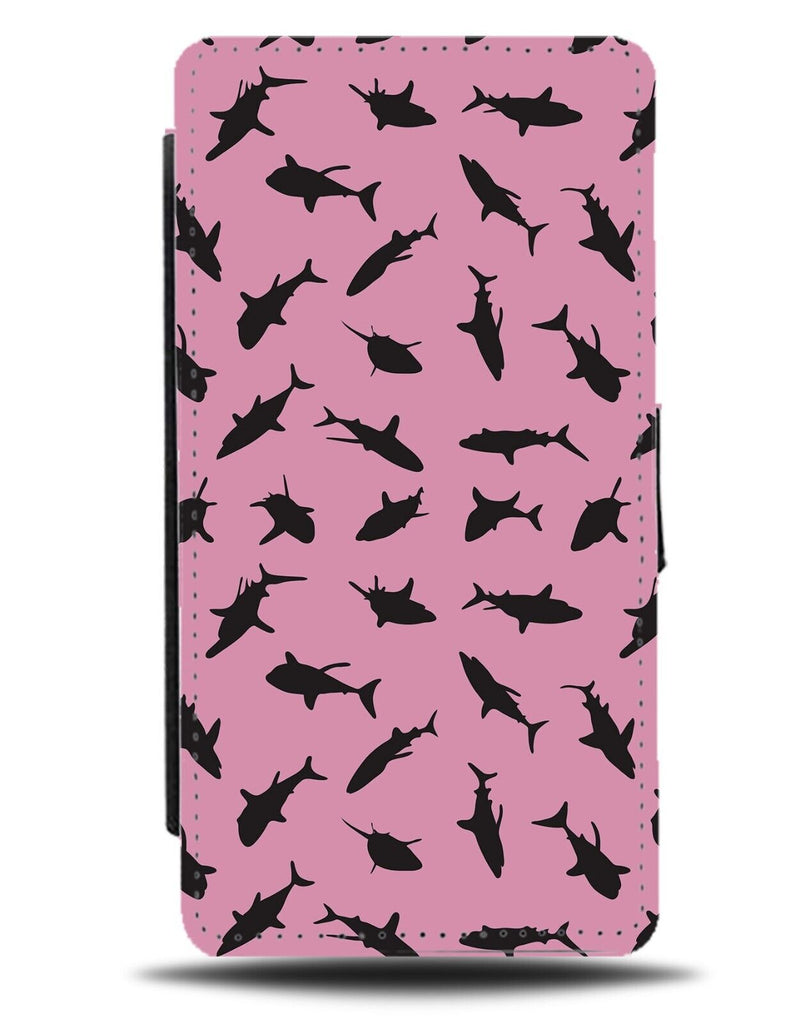 Pink and Black Girls Silhouettes Shapes Flip Wallet Case Pattern Silhouette BA77