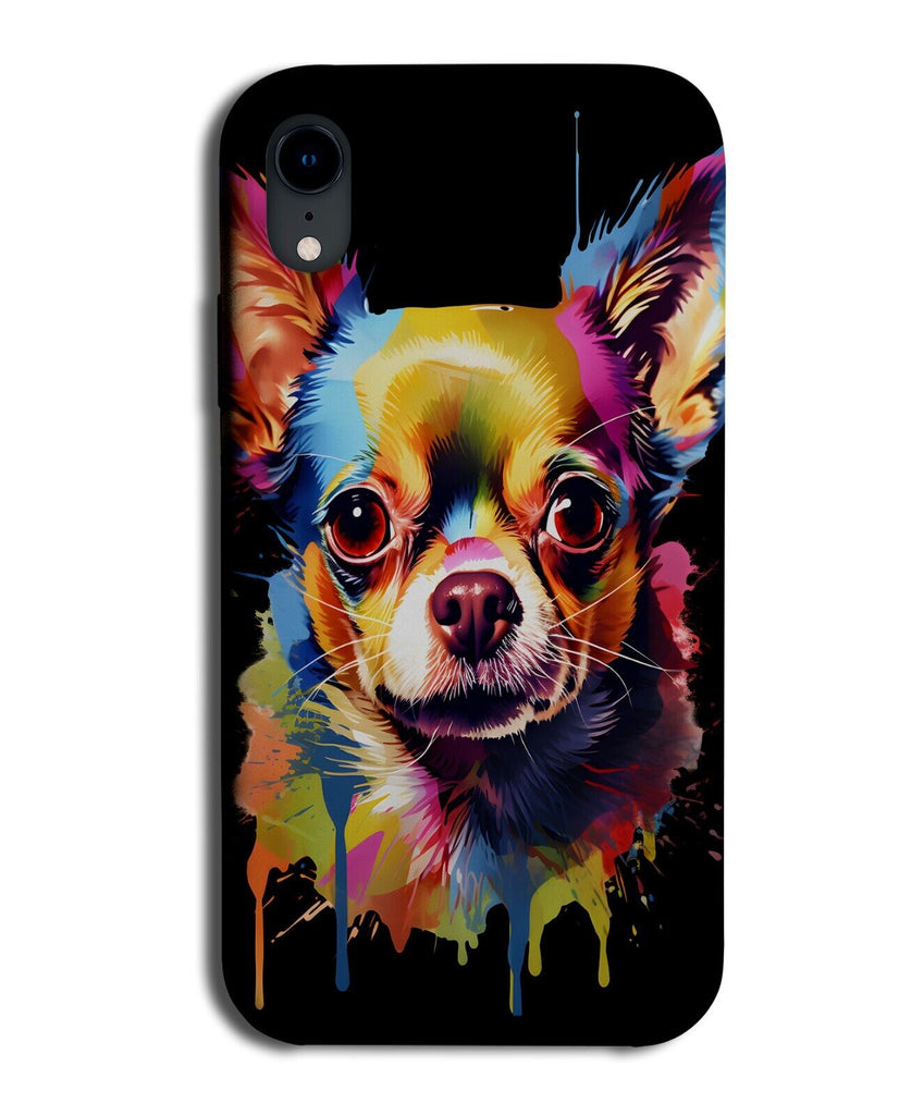 Chihuahuas Face In Dripping Multicolour Paint Design Phone Case Cover Dogs CZ60
