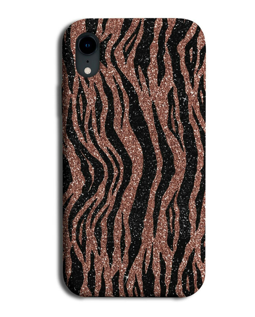 Glitter Rose Gold Zebra Print Image Phone Case Cover Stripes Marks Markings G032