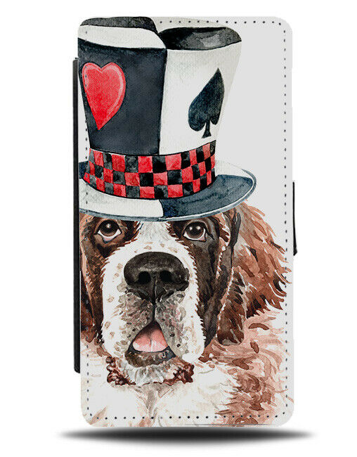 St Bernard Flip Wallet Phone Case Dog Dogs Photo Drawing Oil Painting Saint K624