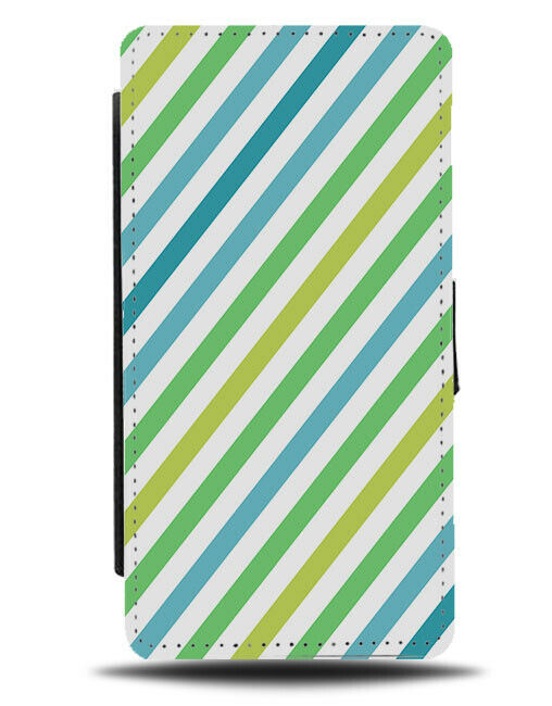 Shades Of Green Stripes Flip Wallet Case Striped Stripe Lines Line Pattern G434