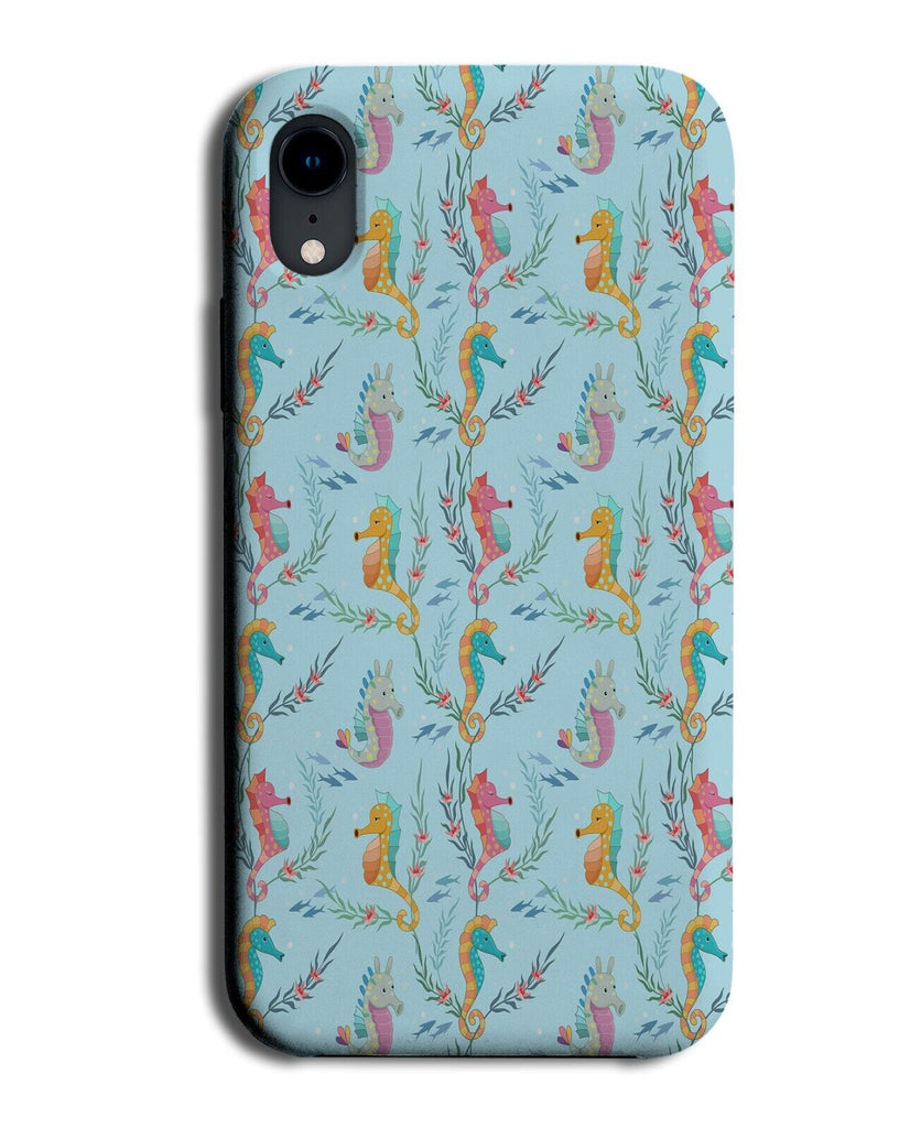 Colourful Seahorse Pattern Phone Case Cover Sea Horse Seahorses Ocean Blue BI98