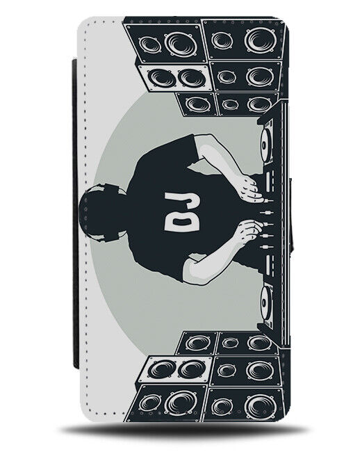 DJ On Decks With Speakers Phone Cover Case Decks Fun Black Gift Present J284