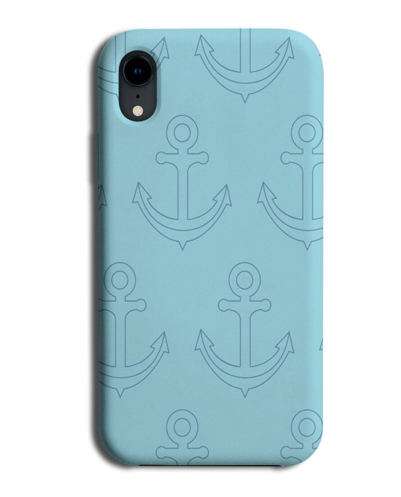 Baby Blue Anchor Pattern Phone Case Cover Anchors Captain Boat Sailing E626