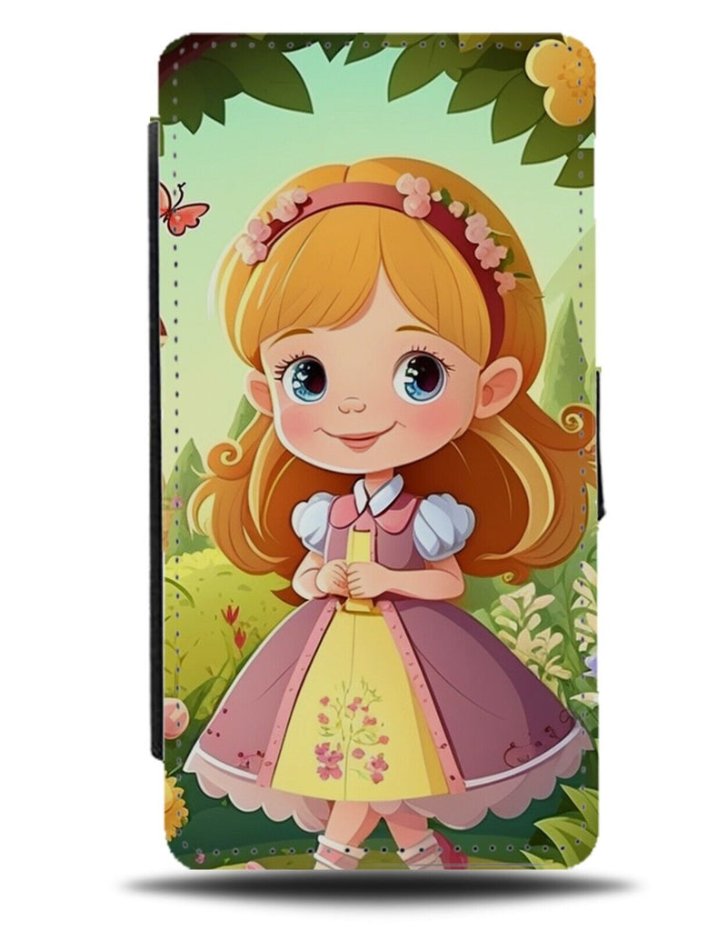 Little Girl Storybook Design Flip Wallet Case Girls Story Book Fairy Tale CI11