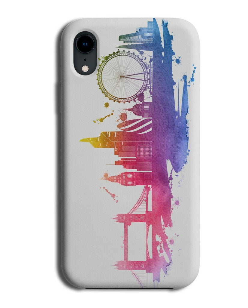 Colourful London City Skyline Phone Case Cover Sky Line British Silhouette K363