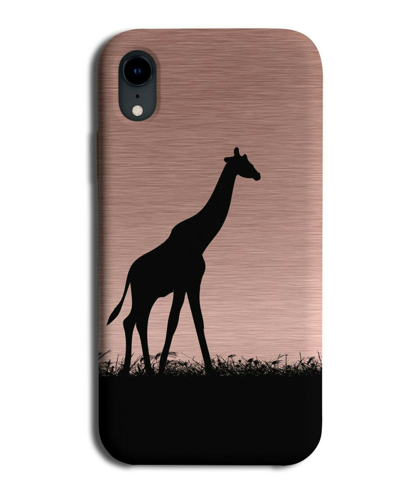 Giraffe Silhouette Phone Case Cover Giraffes Rose Gold Coloured i117