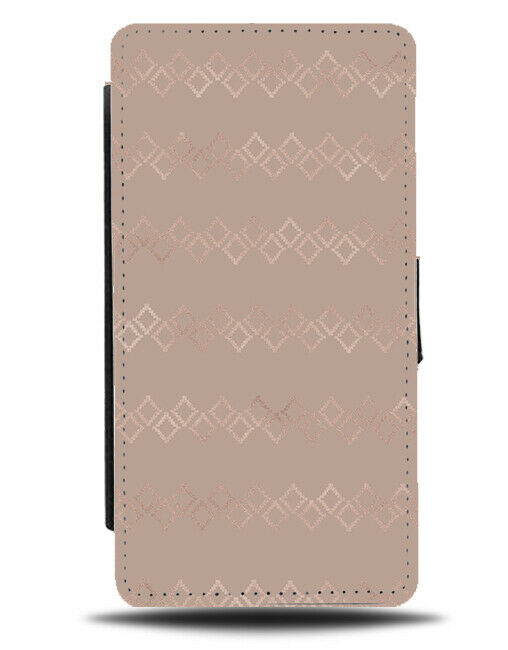 Rose Gold and Sandy Colours Flip Wallet Case Sand Coloured Geometric Shapes F850
