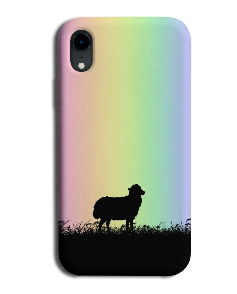 Sheep Silhouette Phone Case Cover Lamb Lambs Rainbow Colourful I100