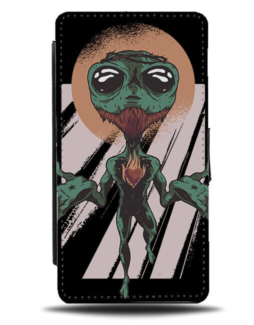 Alien Jesus Cartoon Flip Wallet Case Saviour Funny Aliens God With Beard i924