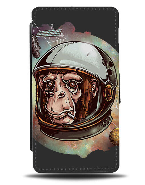 Space Chimp Flip Wallet Phone Case Monkey Chimps Astronaught Painting Ape e111