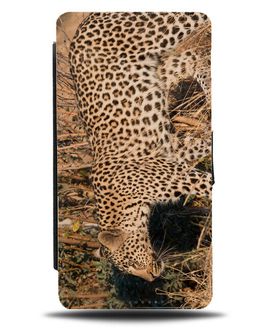 Leopard In The Wild Flip Wallet Case Walking Stalking Pattern Print Skin H906