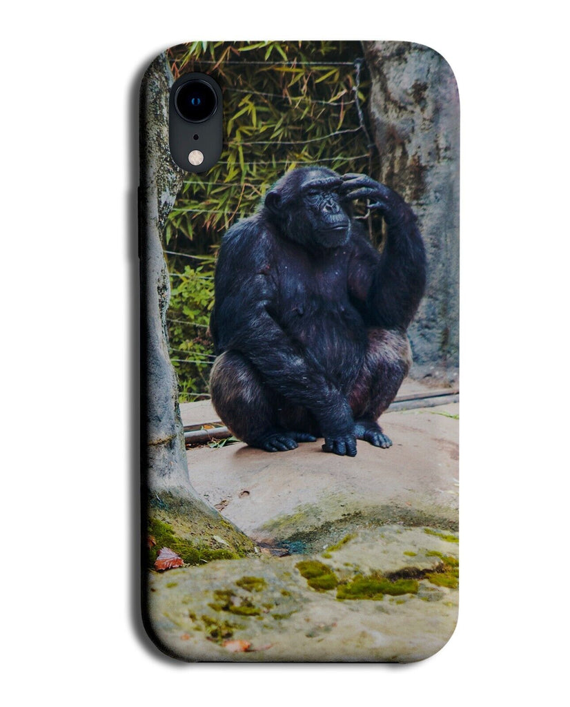 Chimpanzee Thinking Phone Case Cover Chimpanzees Photograph Picture Monkey BG24