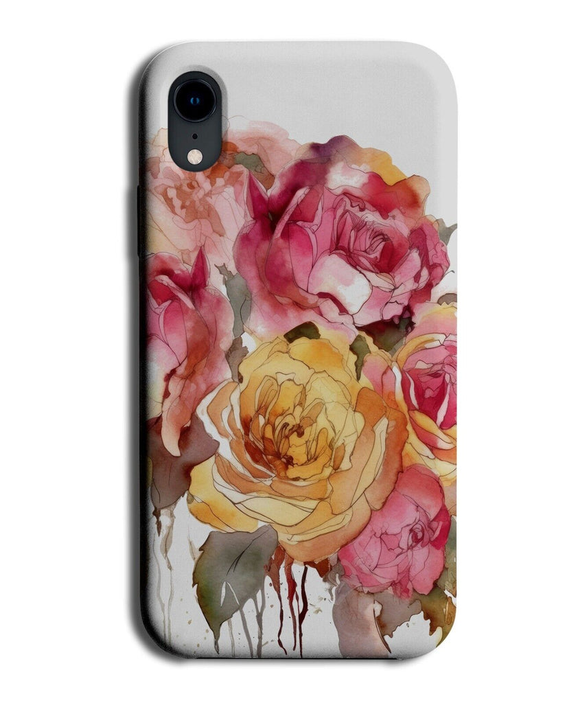 Water-Colour Roses Phone Case Cover Dripping Art Floral Picture Artwork AT76
