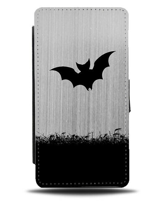 Bats Silhouette Flip Cover Wallet Phone Case Bat Silver Coloured Grey i136