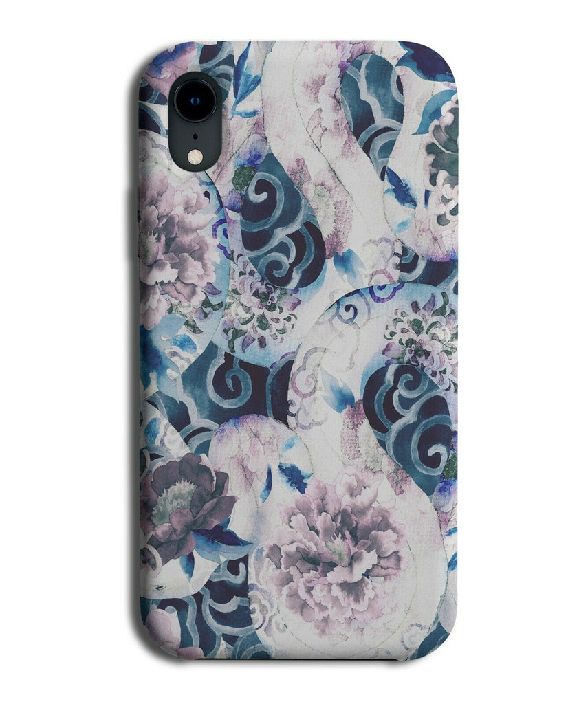 Pink Snake and Flowers Phone Case Cover Snakes Floral Stencilling Shapes G163