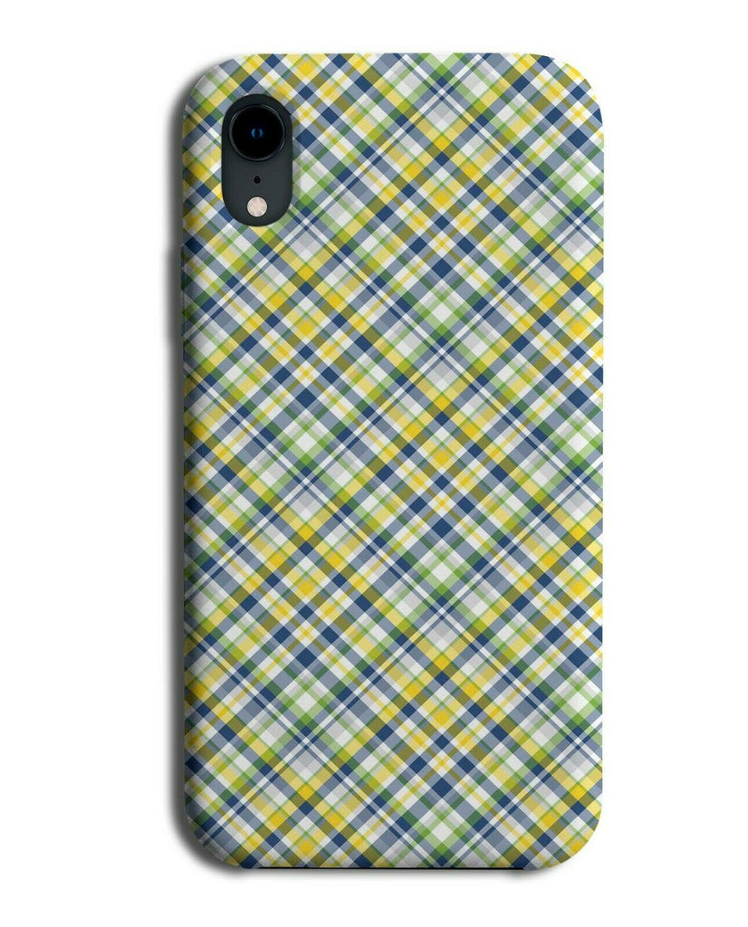 Yellow and Blue Tartan Pattern Phone Case Cover Print Gingham Chequered F513