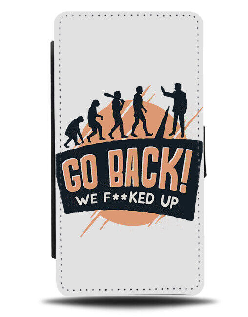 Funny Evolution Timeline Silhouette Flip Wallet Case Humans Monkey Shapes J798