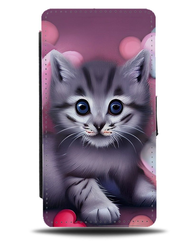 Baby Kitten Flip Wallet Case Photo Artwork Art Print Cat Cats Kittens Pink AH13