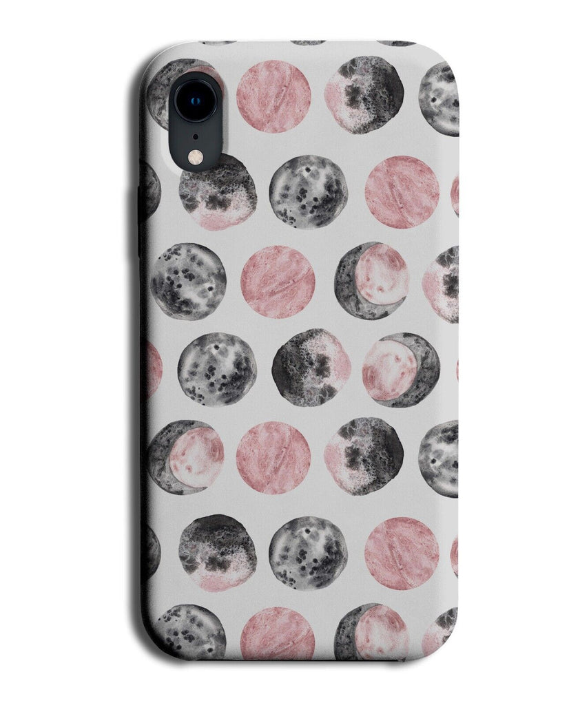 White Polka Dot Moon Phone Case Cover Moons Space Pink Black Watercolour Q898B