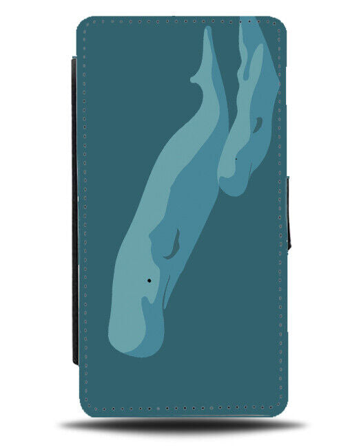 Underwater Blue Whales Flip Wallet Case Sperm Whale Ocean Marine K969