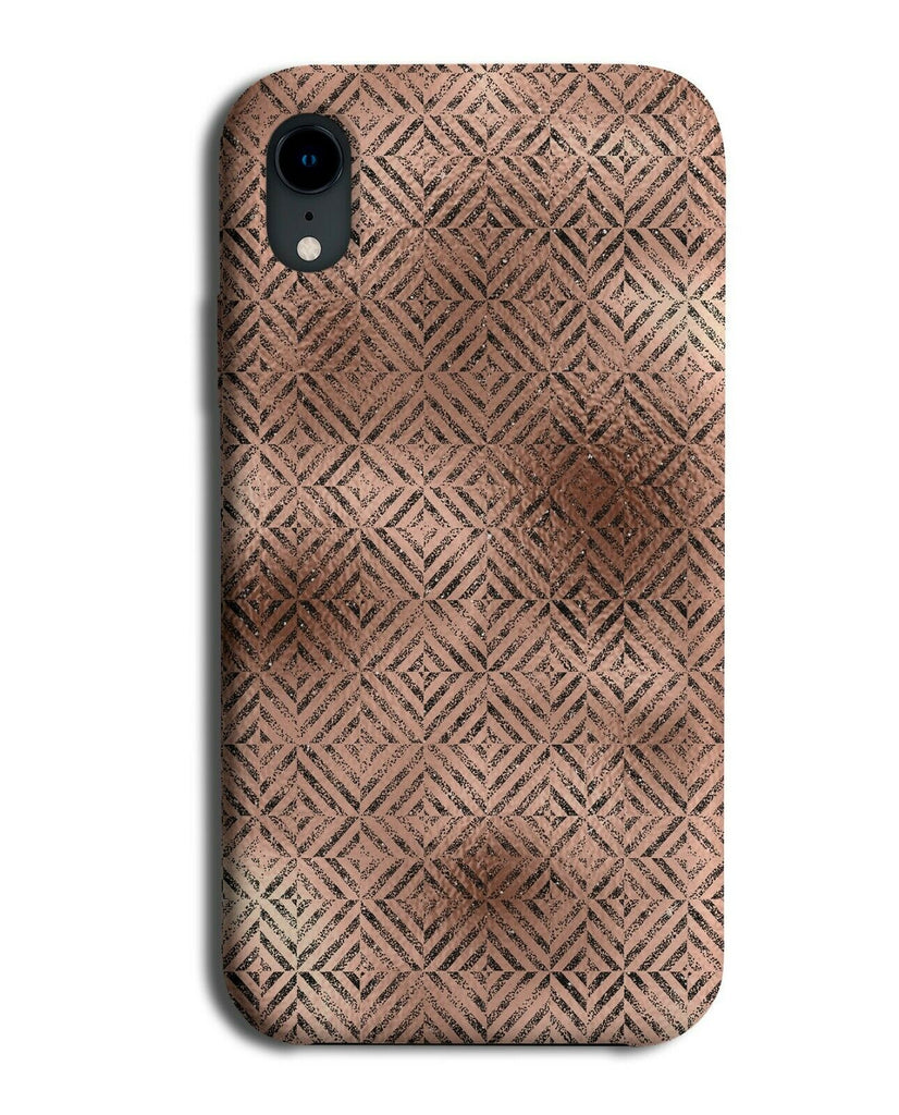 Rose Gold Square Spiralling Phone Case Cover Spirals Squared Pattern Design G018
