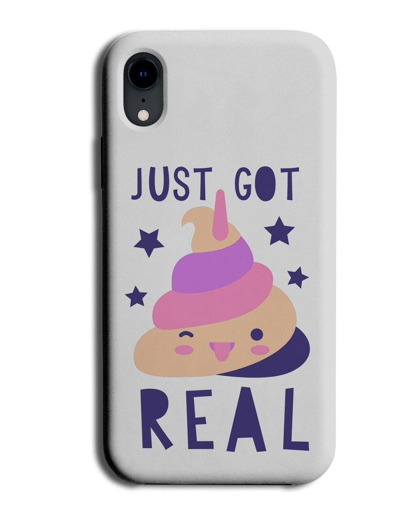 Funny Sh*t Just Got Real Phone Case Cover Poo Poop Unicorn Runny Pooing Q333