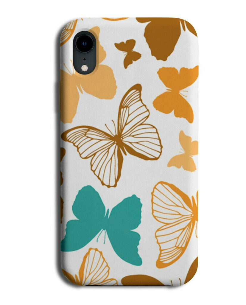 Orange and Turquoise Green Butterflys Phone Case Cover Butterfly Design E930
