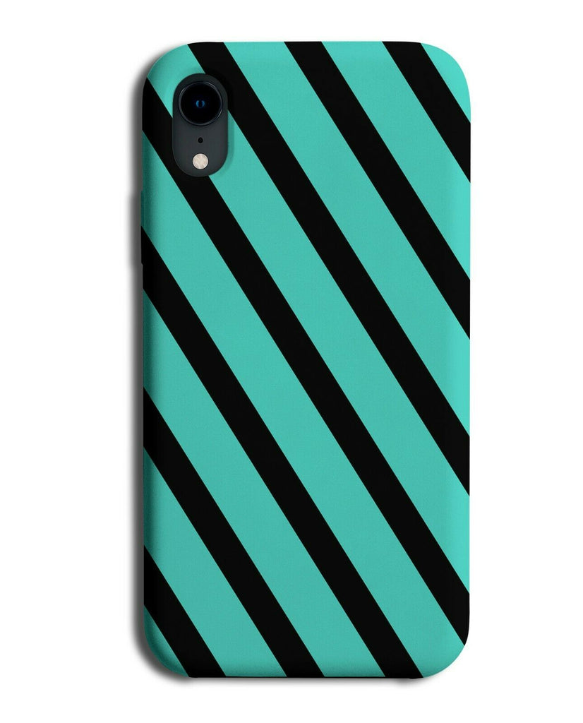 Turquoise Green and Black Phone Case Cover Stripe Horizontal Stripes i824