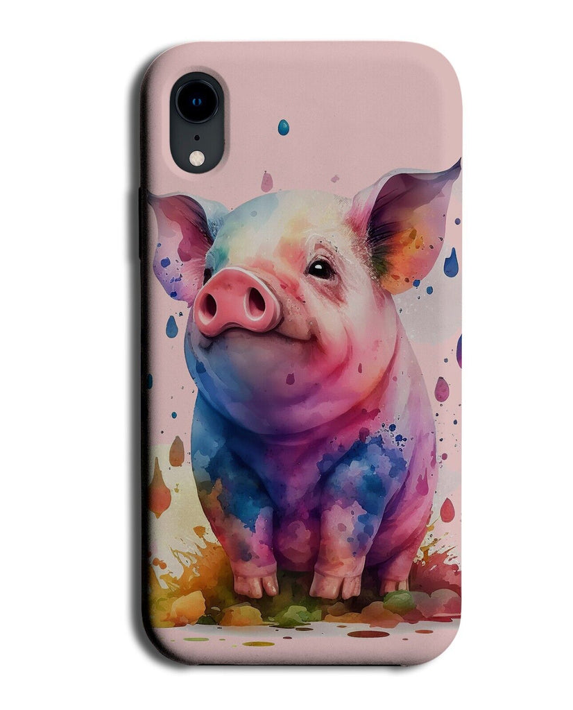 Colourful Pig Phone Case Cover Artwork Pigs Piglet Pink Farm Animal Art BG91