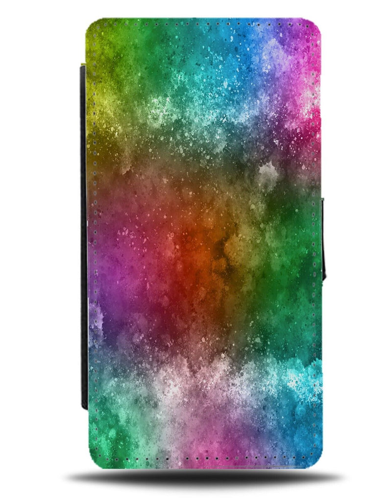 Colour Splash Flip Wallet Case Colourful Splashes Marks Galaxy Rainbow BG05