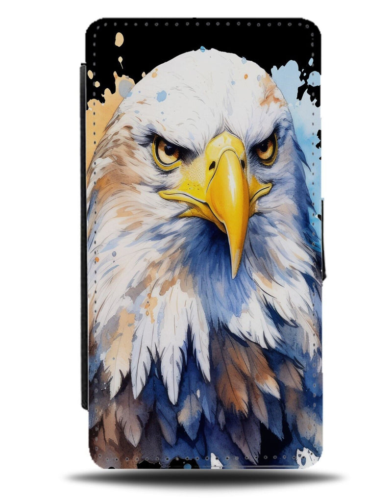 Bald Eagle Head Flip Wallet Case Face Eagles Watercolour Novelty Birds Prey DC18