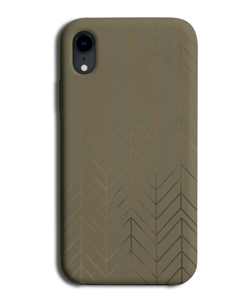 Dark Green Golden Lined Phone Case Cover Lines Building Structure Shapes F860