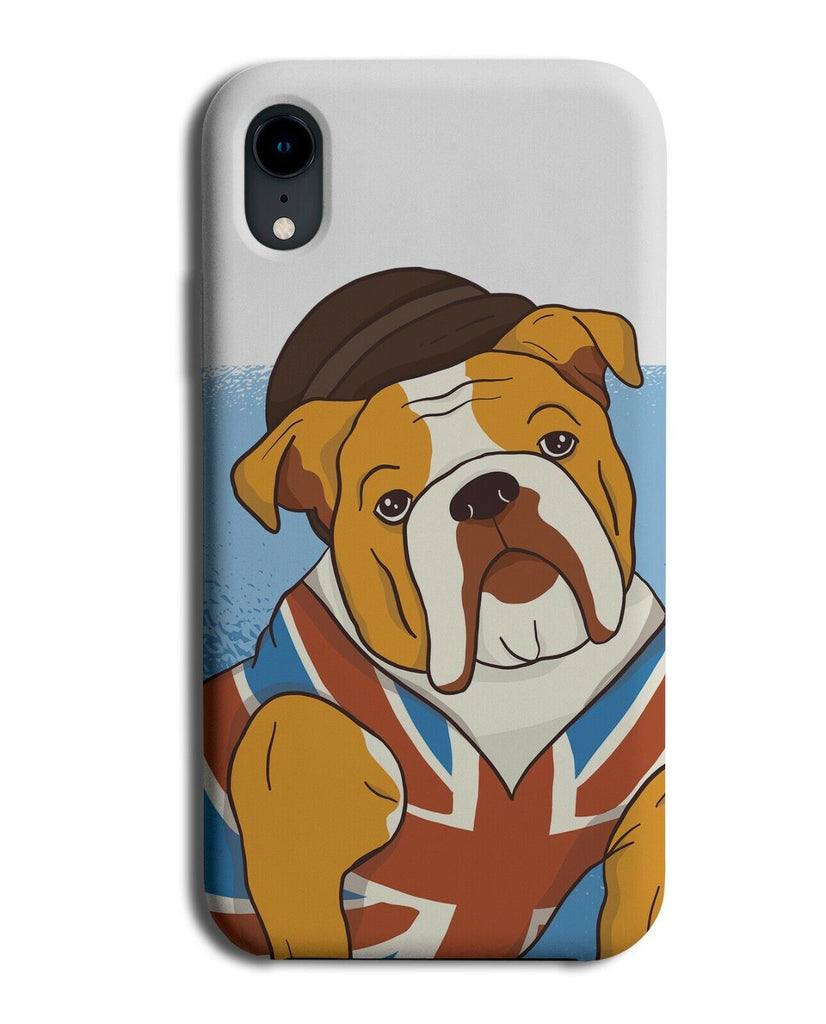 Cartoon British Bulldog Picture Phone Case Cover Pictured Gentleman UK K357